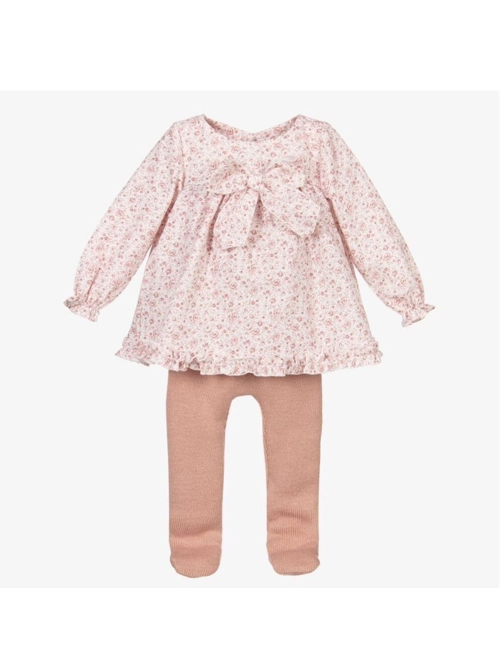Pink FLORAL COTTON DRESS SET